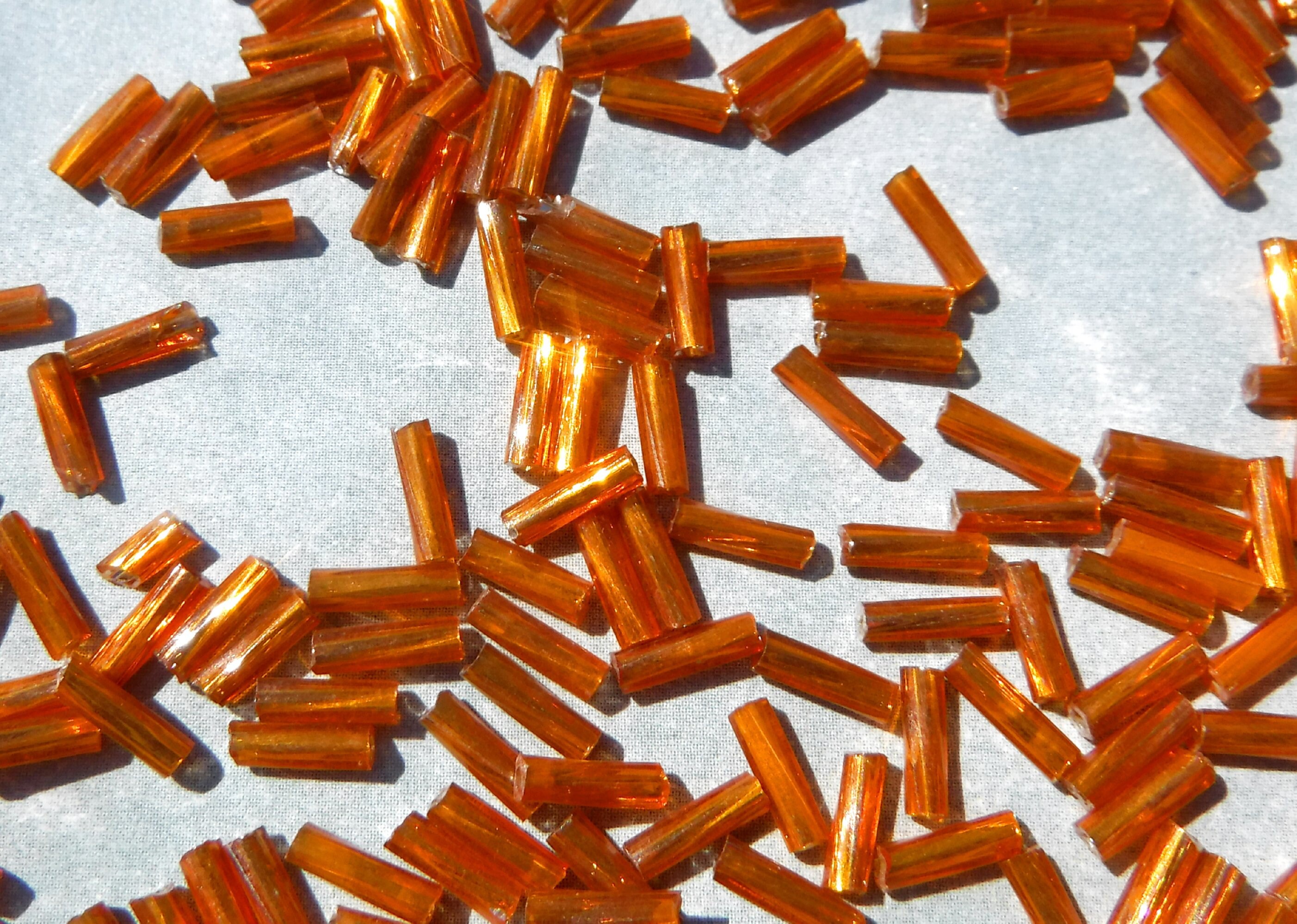 Orange Twisted Bugle Beads - 2x6mm - 20g