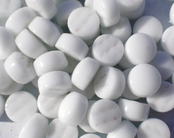 Mosaico de gotas de vidrio blanco - 12 mm - 100 gramos