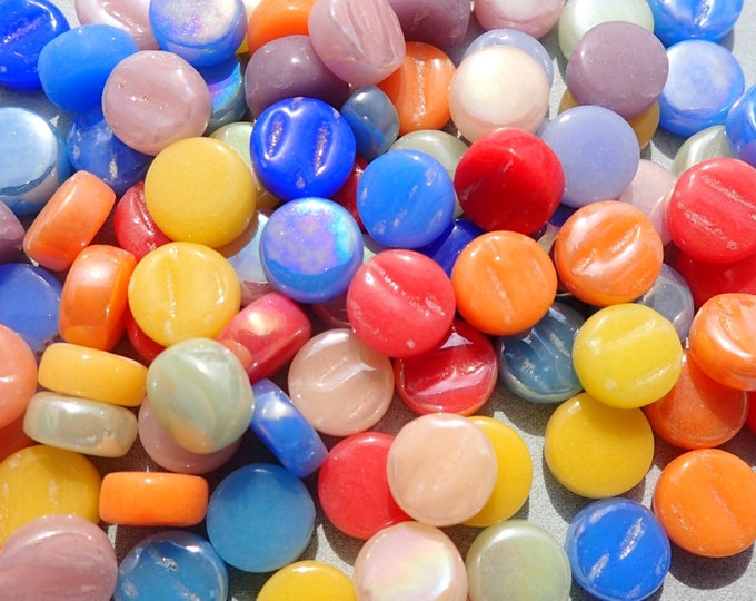 Bright Colors Mix MINI Glass Drops Mosaic Tiles - 50 Grams - Glass Gems ...