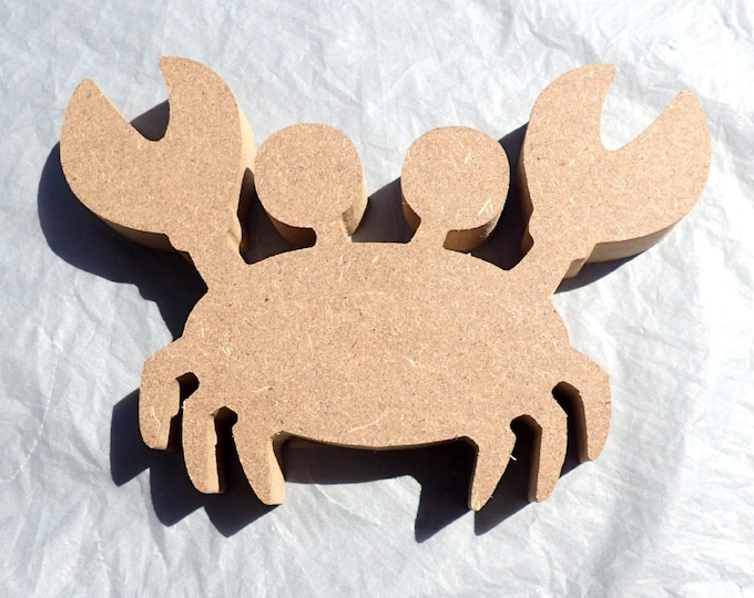 Crab Plaque -  Unfinished MDF Small 6 inch Sign B