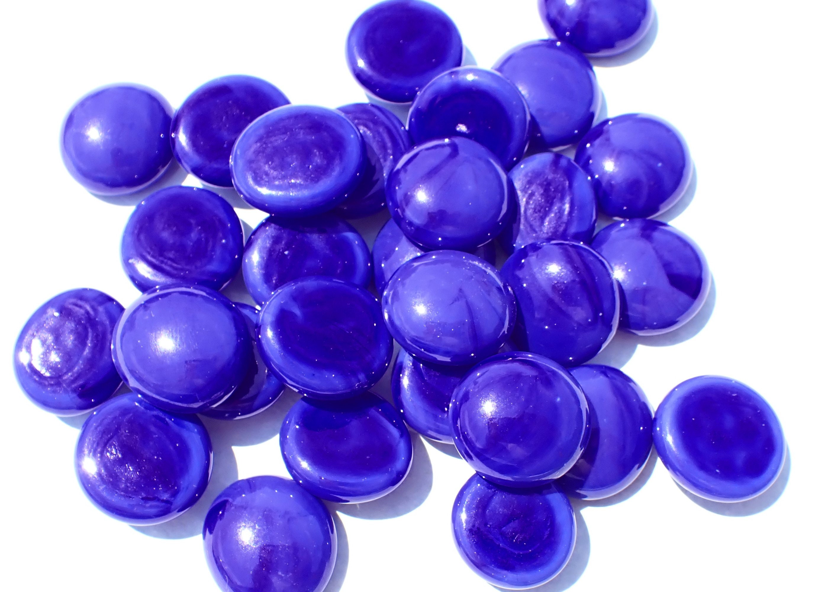 Sapphire Blue Glass Gems Set of 25
