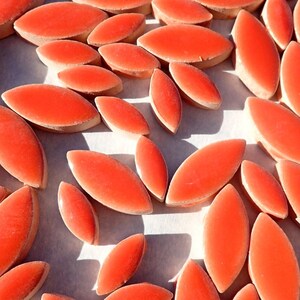 Carreaux de mosaïque à pétales de rose orange saumon 50 g de feuilles de céramique en mélange de 2 tailles 1/2 et 3/4 image 5