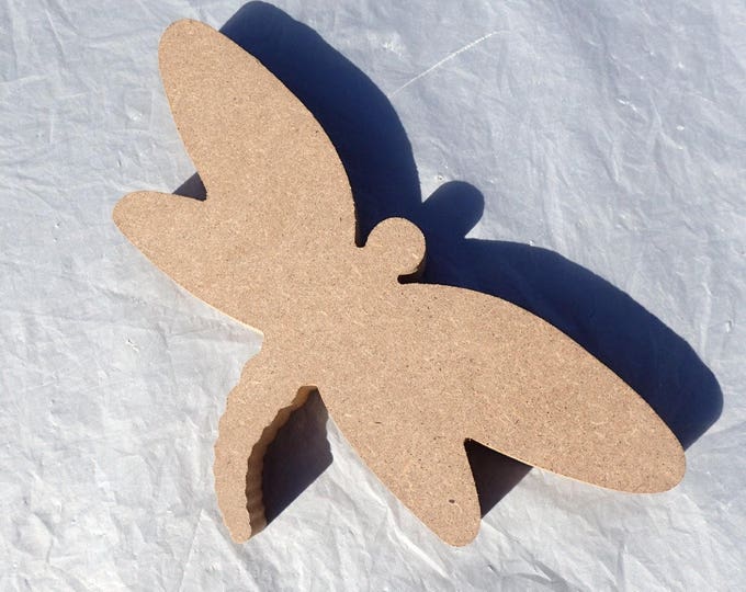 Dragonfly Plaque - Use as a Base for Mosaics Decoupage or Decorative Painting - Unfinished MDF Small 8 inch Sign