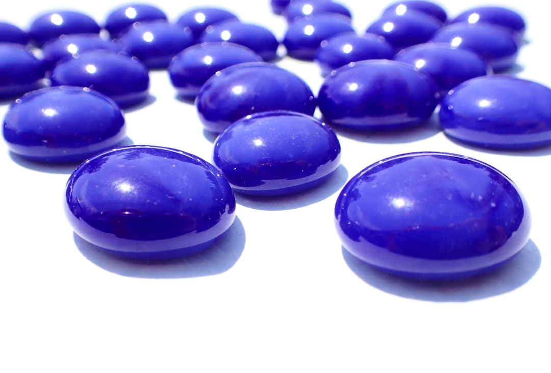 Sapphire Blue Glass Gems Mosaic Tiles Set of 25 Deep Blue Vase Fillers