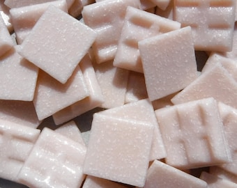 Pale Pink Glass Mosaic Tiles Squares - 20mm - Half Pound of Vitreous Glass Tiles for Craft Projects and Decorations