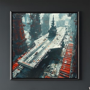 Dipinto Sci-Fi scenario futuristico