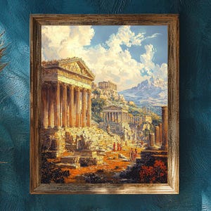 Dipinto antica Grecia Templi Atene
