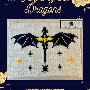 Flight of the Dragons Tapestry Crochet Pattern – Fantasy Wall Hanging (PDF Download)