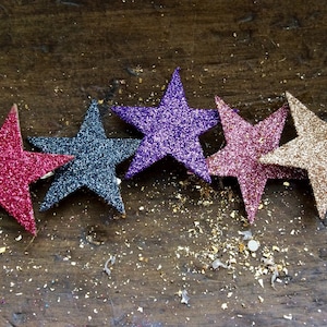 Single Star glass glitter pink purple gray gold hair clip YOU PICK COLOR mix & match and make your own custom hair clip using one or more