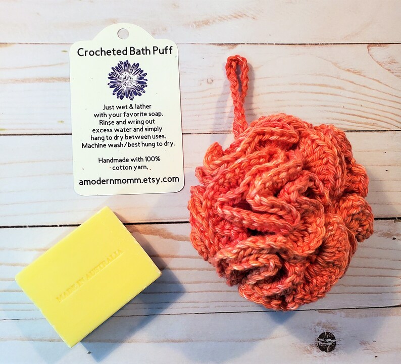 Crocheted 100 Cotton Bath Puff Shower Puff Ecofriendly Etsy