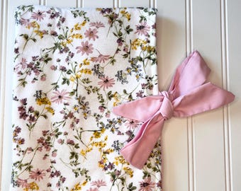 Handmade Flannel Floral Book Sleeve: Padded Bible Cover, Padded Book Cover, Journal Protector | Ideal Gift for Her