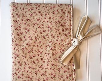 Handmade Floral Cotton Book Sleeve: Padded Bible Cover, Journal Protector