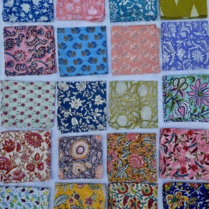 Cotton Cloth Napkins Set 20 Pcs | Block Print Table Linen | Handmade Sustainable Dining Napkin image 1