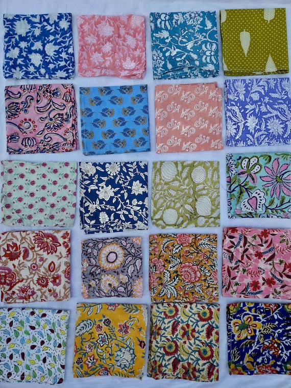 Cotton Cloth Napkins Set 20 Pcs | Block Print Table Linen | Handmade Sustainable Dining Napkin