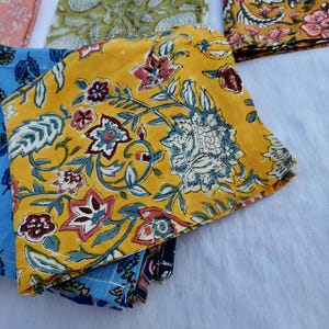 Cotton Cloth Napkins Set 20 Pcs | Block Print Table Linen | Handmade Sustainable Dining Napkin image 14