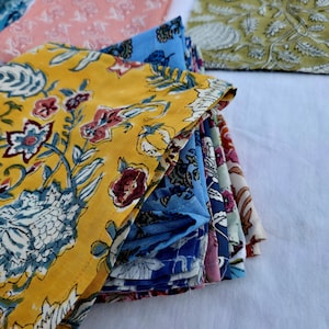 Cotton Cloth Napkins Set 20 Pcs | Block Print Table Linen | Handmade Sustainable Dining Napkin image 13