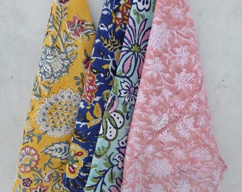 Handblock Cotton Napkins Set of 20 | Indian Block Print Boho Washable Cloth Napkin, Dining & Kitchen Decor