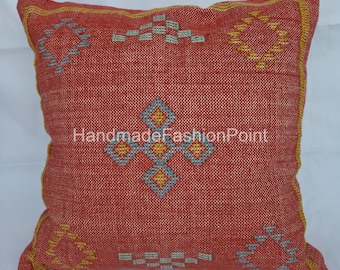 Cushion - Hand-woven Sabra kilim Red Pillow Cover,Decorative Cushion Cover,Pillow Cover,Pillow Cases,Handmade Cushion Cover 45 x 45 cm