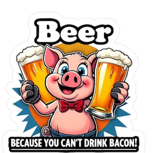 Beer-Themed Kiss-Cut Vinyl Decals - Fun Stickers for Home Bar, Beer Lovers Gifts, Party Decor, Unique Wall Art