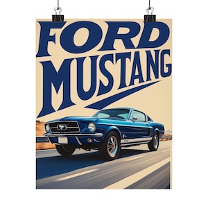 Ford Mustang Matte Vertical Poster, Vintage Car Wall Art, Decor for Car Enthusiasts, Gift for Him, Automotive Art, Home Garage Decor