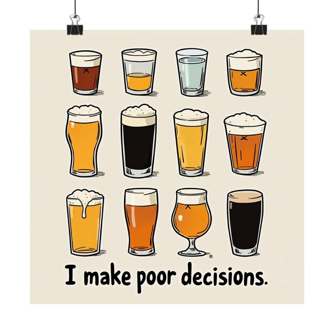 Beer-themed Poster, Humorous Wall Art for Home Bar, Funny Gift for Beer ...