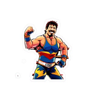 Wrestling-inspirierte Kiss-Cut Vinyl-Aufkleber, lustige Heimdekor-Aufkleber für Wrestling-Fans, Geschenk für Sportliebhaber, Retro-Stil-Wandkunst, schöne Dekoration für Zuhause, Büro, Heimdeko, Kunst für jeden Anlass,