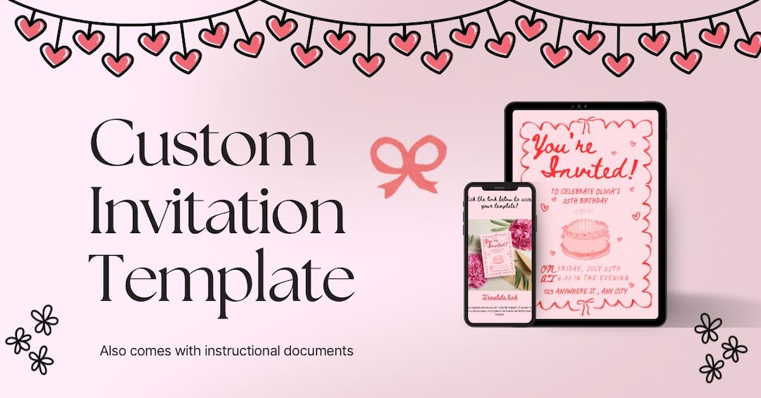 Custom Invitation Template - Canva Editable Design, Printable, Evite - Etsy