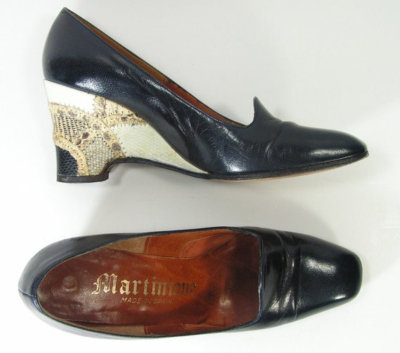 navy wedge shoes size 5