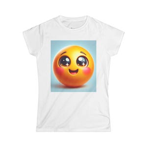 Camiseta suave con emojis para mujer, divertida camiseta gráfica, regalo original, ropa informal, moda de verano, ropa alegre.