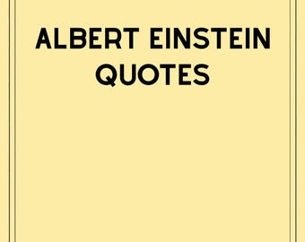 Citazioni di Albert Einstein / Libro stampabile (formato lettera e A4)