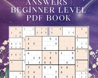 Eenvoudige sudoku voor volwassenen – 50 afdrukbare puzzels met antwoorden pdf-boek voor beginners (letter, A4)