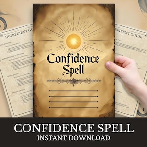 Confidence Spell Printable | Witch Spell for Courage & Inner Strength | Beginner Witch Grimoire Page | Pocket Spell Series