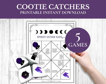 Witchy Fortune Teller Cootie Catchers | Afdrukbaar spel (pdf)