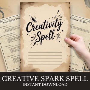 Creativity Spell Printable | Witch Spell for Inspiration & Ideas | Beginner Witch Grimoire Page | Pocket Spell Series | Digital Download