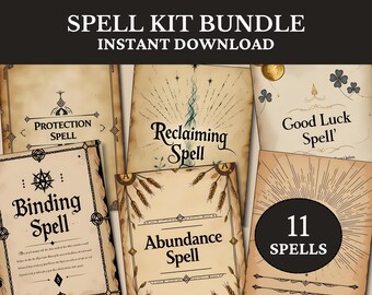 Printable Witchcraft Spell Kit, Everyday Magic (PDF)