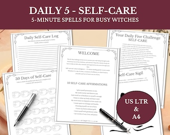 30-Day Witchy Self-Care Journal | Ritual Kit, Affirmations (Instant Download)