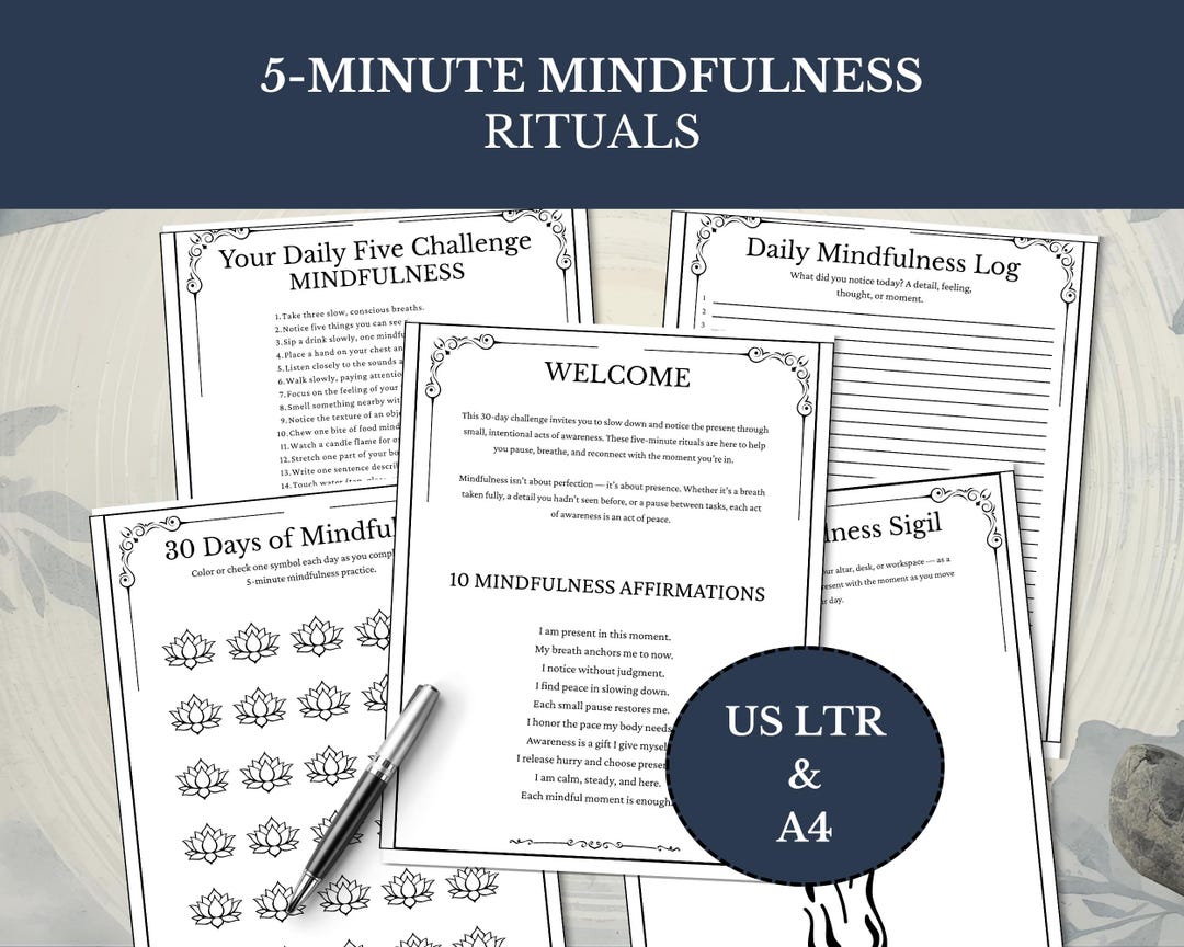 Midfulness Ritual Mindfulness Printable Ritual Kit | 30-day Witchy Self-care Journal With ...
