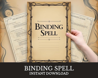 Witch Binding Spell Printable | Protection Grimoire Page (Instant Download)