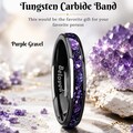 4/8mm Amethyst Blue and Purple Gravel Inlay Ring - Black Tungsten Carbide Wedding Band product logo