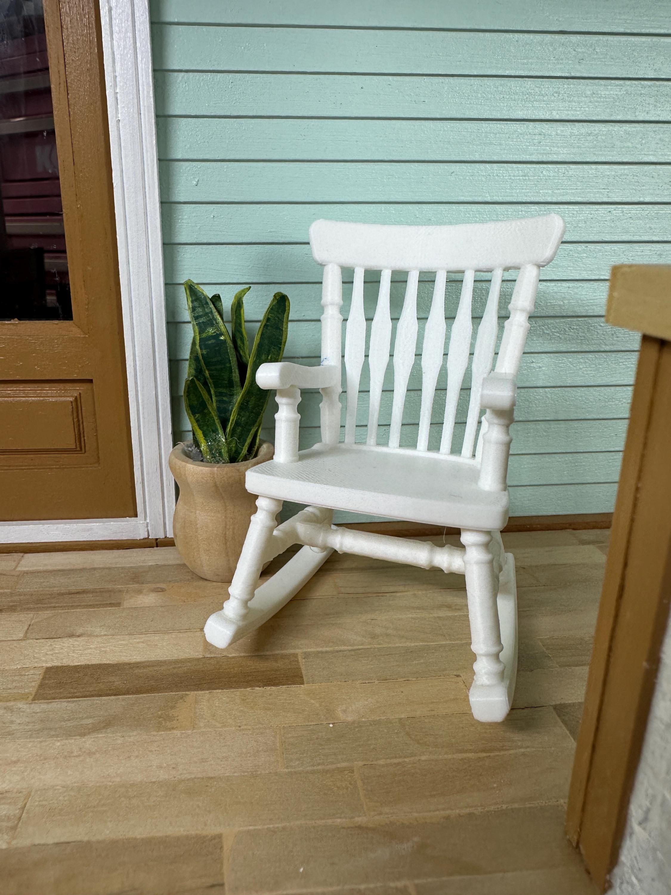 Miniature Rocking Chairs 1:12 Scale Dollhouse Rocking Chair | Miniature Farmhouse Chair | 3D ...