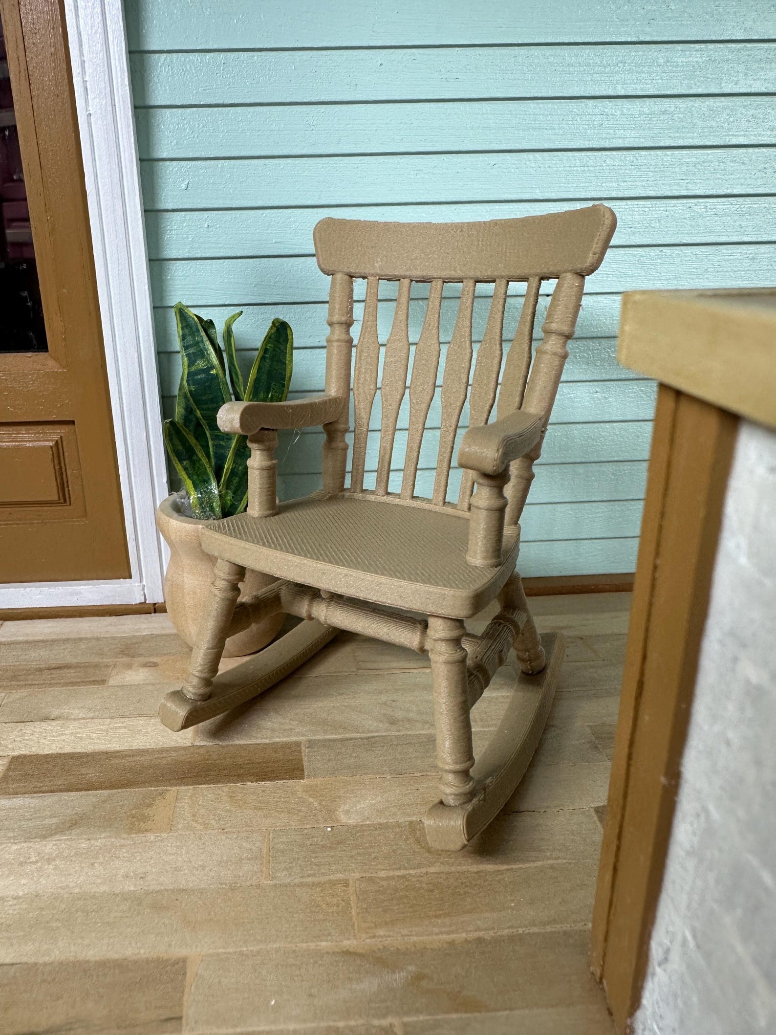 Small Cottage Rocker 1:12 Scale Dollhouse Rocking Chair | Miniature Farmhouse Chair | 3D ...