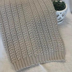 crochet, handmade, throw blanket, blanket, braided wheat stitch