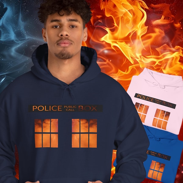 Tardis Regenerating Doctor Who Inspired Hoodie, Unisex Cotton Mix Hoodie