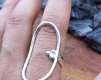 Handmade Sterling Silver Oval Ring • Modern Geometric Jewelry