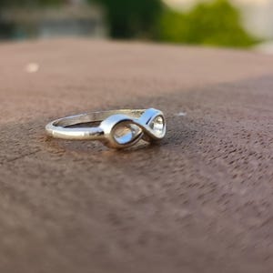 Sterling Silver Infinity Ring: Adjustable Minimalist Handmade Jewelry
