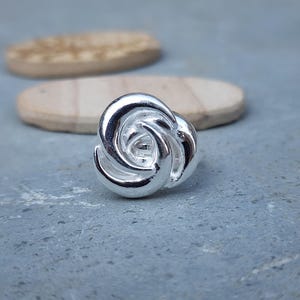 Sterling Silver Knot Ring: Chunky Dome Design, Handmade