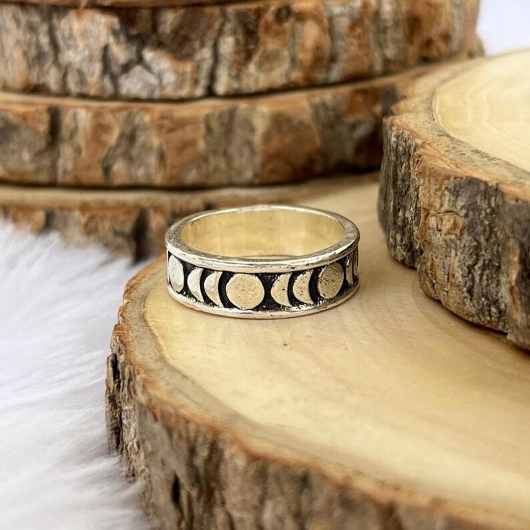 Oxidized Sterling Silver Ring, Handmade Boho Stacking Band - Etsy