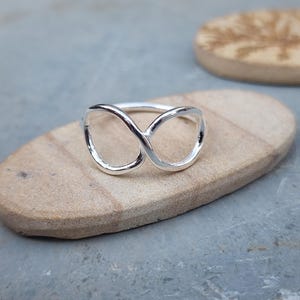 Infinity Symbol Silver Ring | Handmade 925 Sterling Silver Minimalist Ring | Dainty Promise Ring for Women | Boho Stackable Jewelry