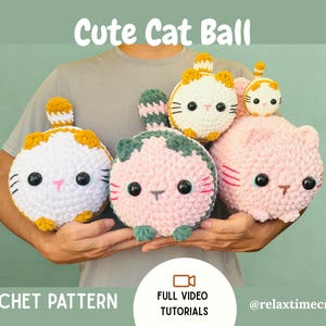Cat Pattern | Amigurumi Kitten Pattern | Easy Cat Crochet Pattern | Cat Crochet Pattern Cute ,Crochet Pattern Cat, Digital Download PDF