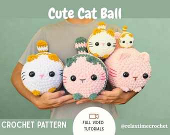 Kattenpatroon | Patroon amigurumi-katje | Eenvoudig kattenhaakpatroon | Haakpatroon kat schattig, haakpatroon kat, digitale download pdf